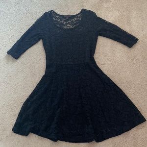 Black lace mini dress